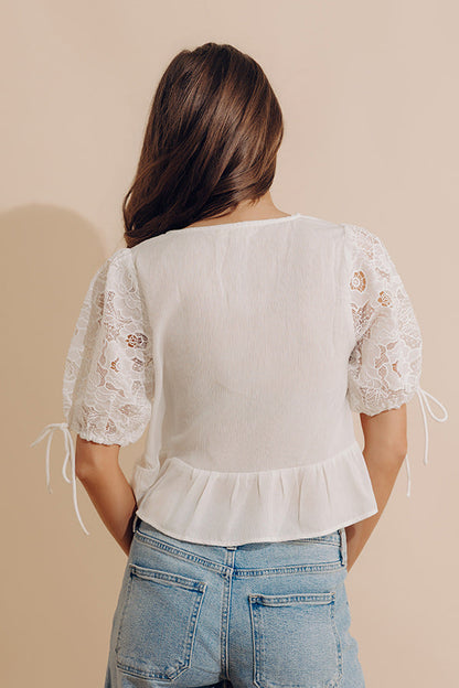 Romance Everywhere Embroidered Top In White