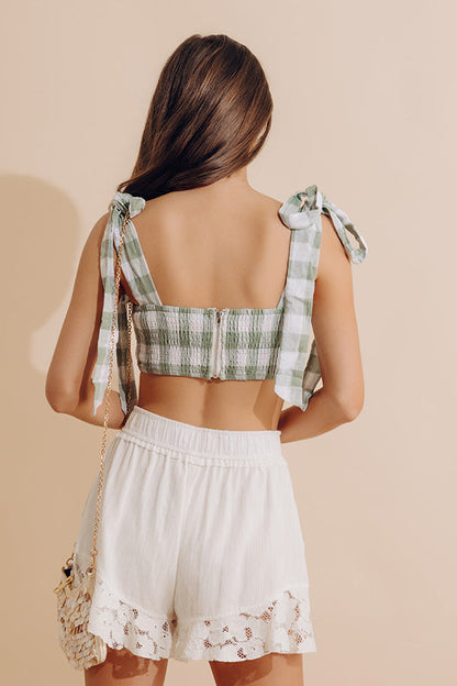 Only Good Karma Crop Top In Pear