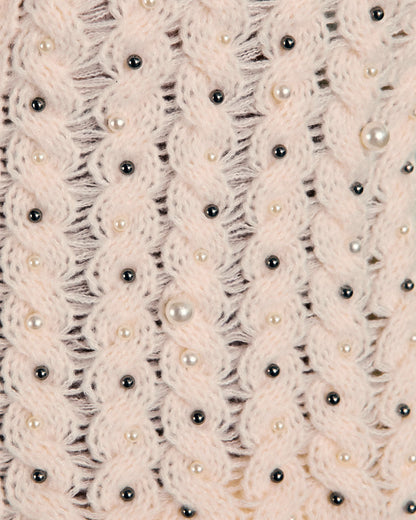 Carminia Knit Faux Pearl Cardigan