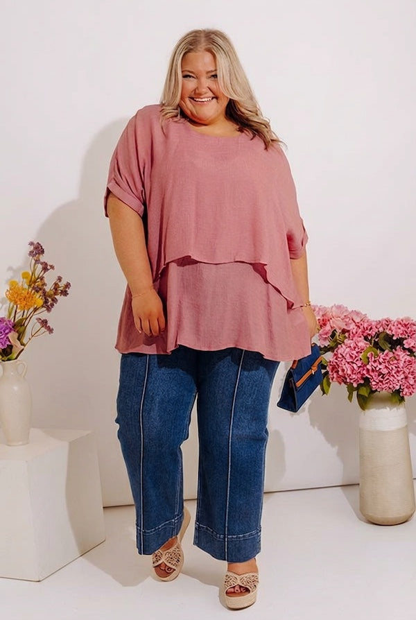 Tranquil Time Shift Top In Blush Curves