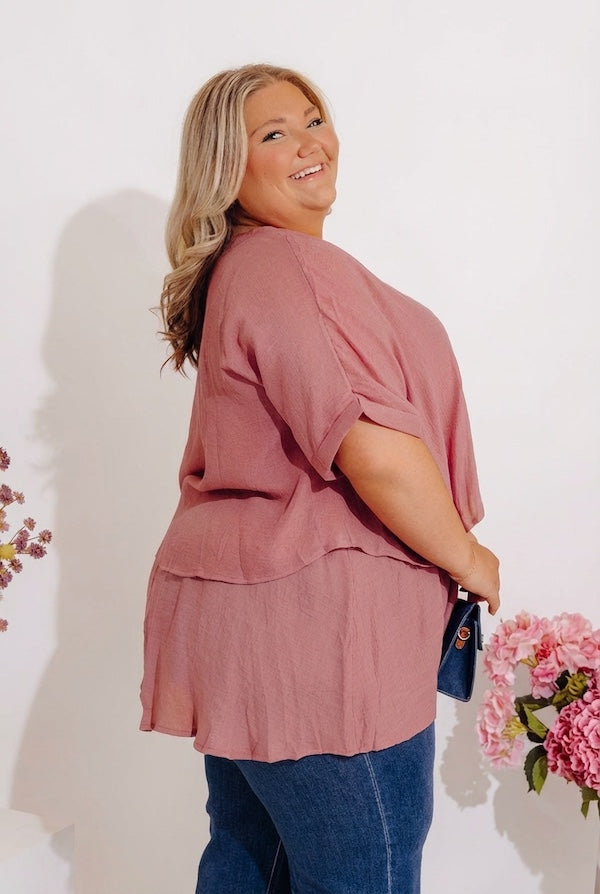 Tranquil Time Shift Top In Blush Curves