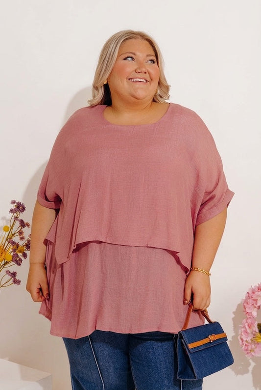 Tranquil Time Shift Top In Blush Curves