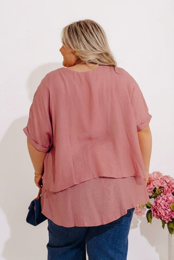 Tranquil Time Shift Top In Blush Curves