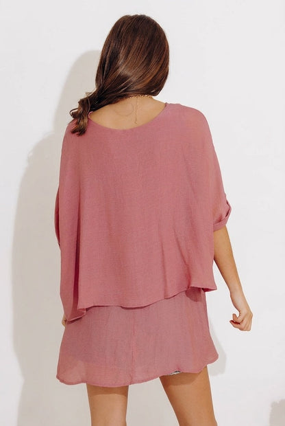 Tranquil Time Shift Top In Blush