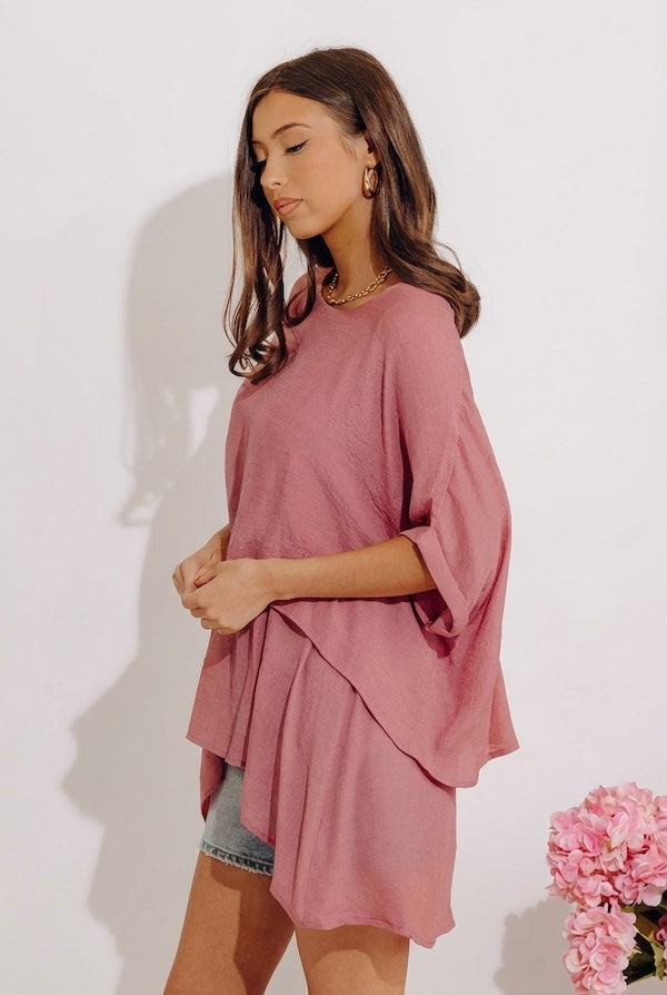 Tranquil Time Shift Top In Blush