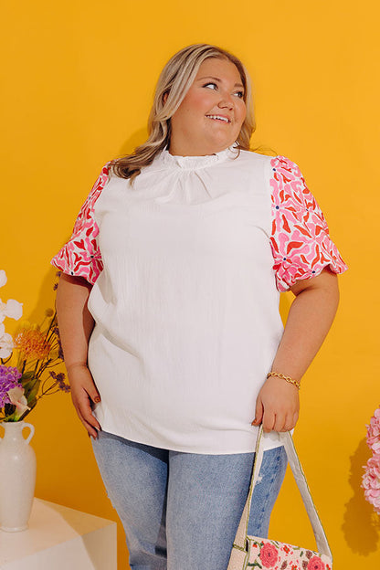 Mediterranean Cruise Embroidered Shift Top in White