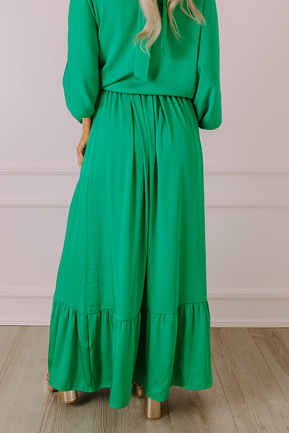 Resort Radiance Maxi Skirt in Green