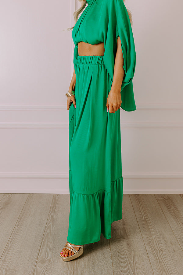 Resort Radiance Maxi Skirt in Green