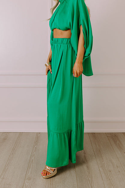 Resort Radiance Maxi Skirt in Green