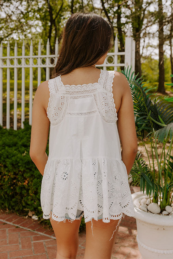 Floating On Cloud Nine Eyelet Top