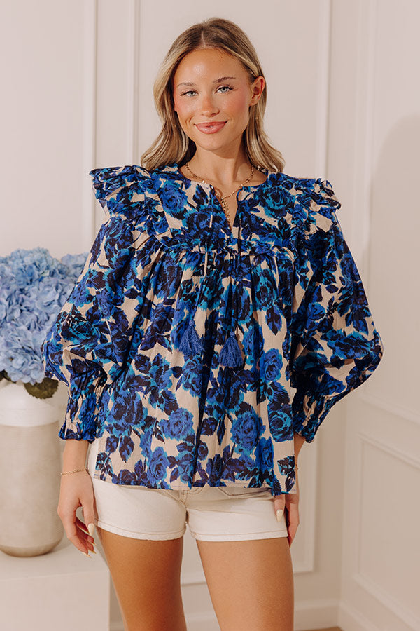 English Rose Garden Ruffle Top