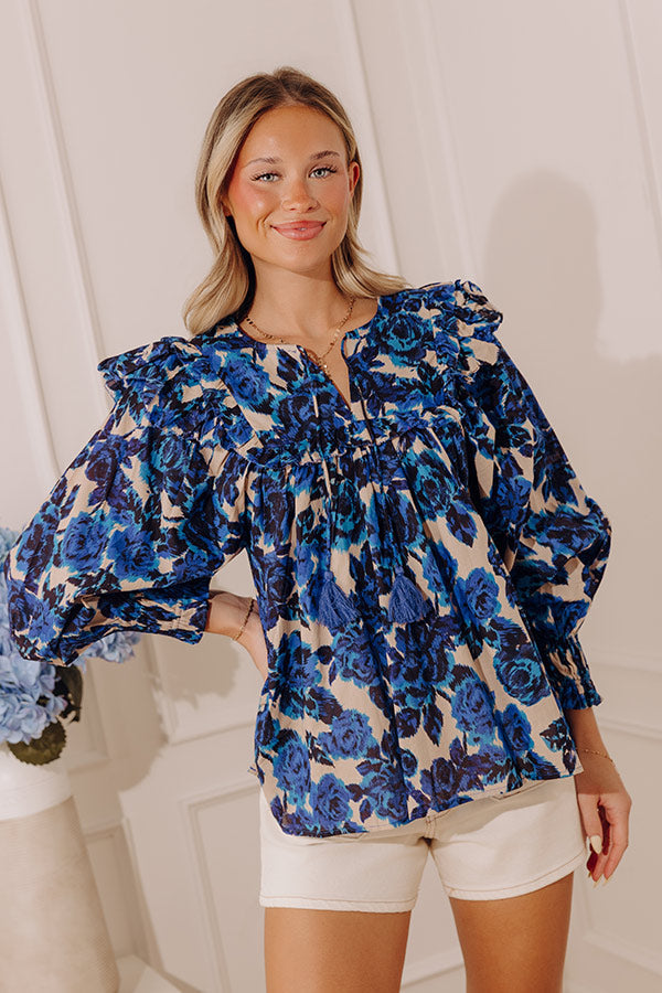 English Rose Garden Ruffle Top