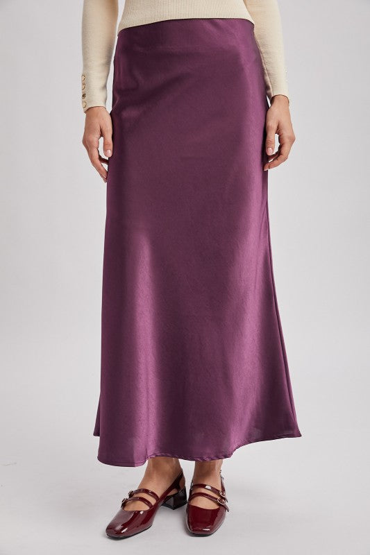 Subtle Satin Midi Skirt