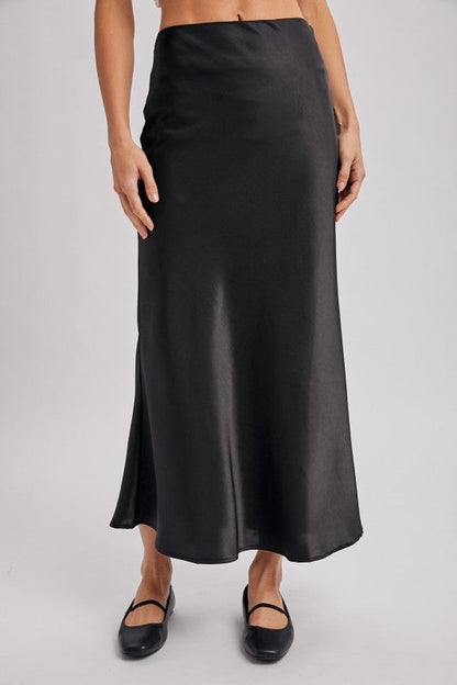 Subtle Satin Midi Skirt