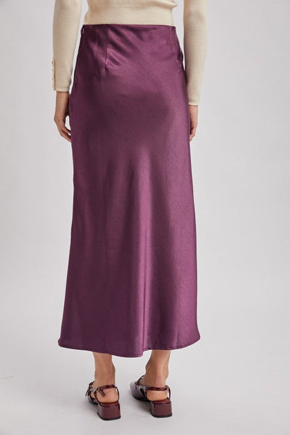 Subtle Satin Midi Skirt