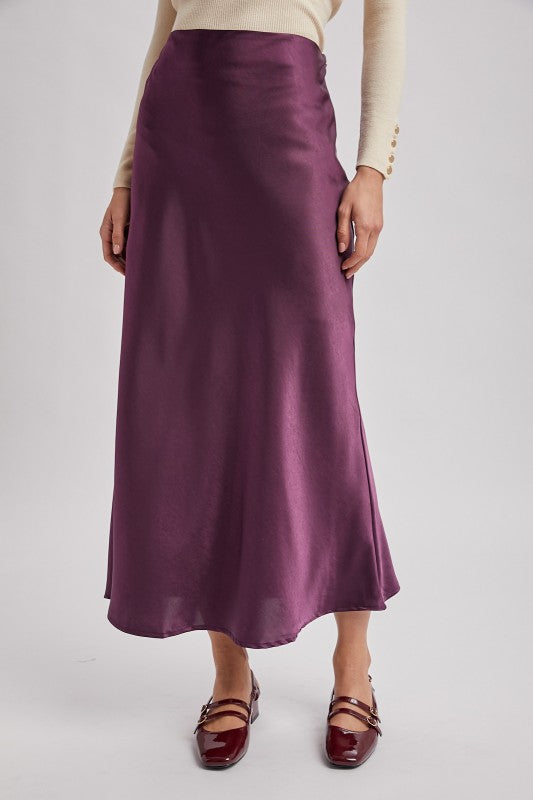 Subtle Satin Midi Skirt