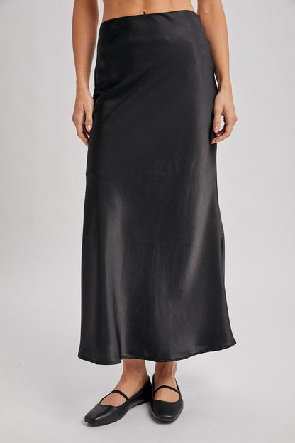 Subtle Satin Midi Skirt
