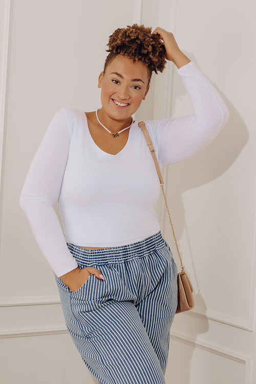 Sassy and Chic Top in White Curves