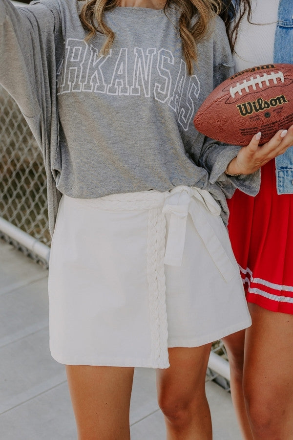 The Ariel High Waist Skort in Ivory