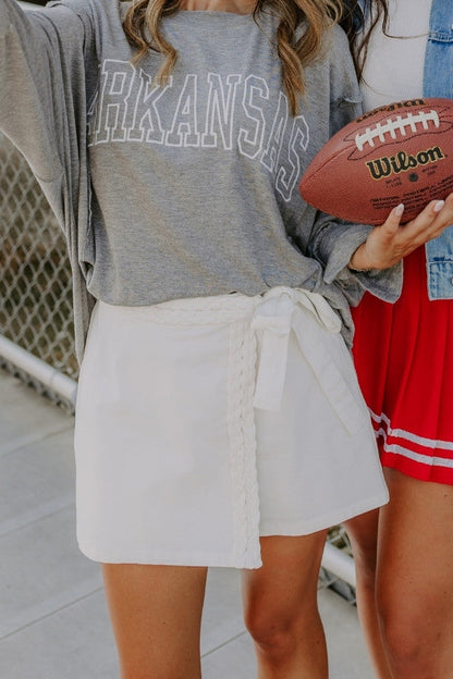 The Ariel High Waist Skort in Ivory