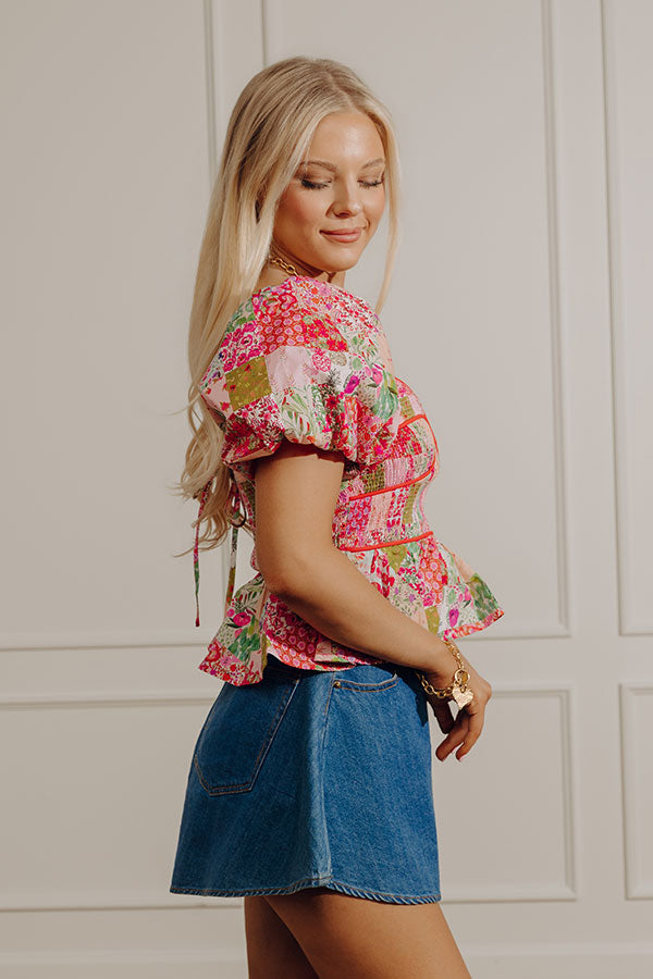Chateau Lovely Floral Smocked Top