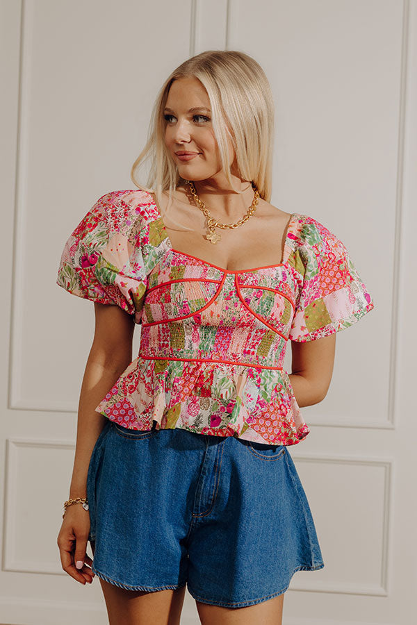Chateau Lovely Floral Smocked Top