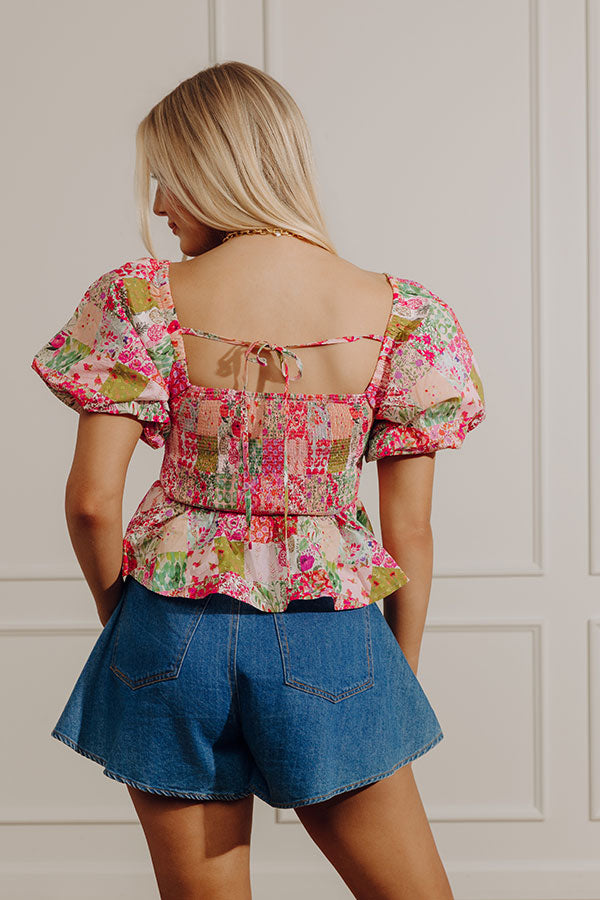 Chateau Lovely Floral Smocked Top