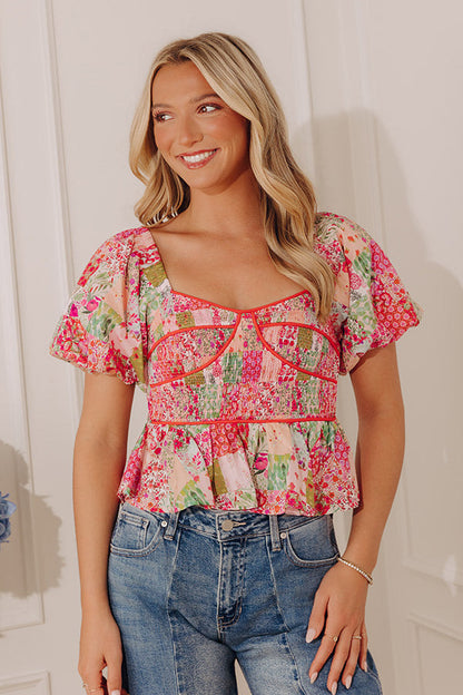Chateau Lovely Floral Smocked Top