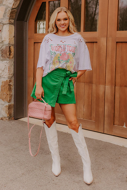 The Ariel High Waist Skort in Green