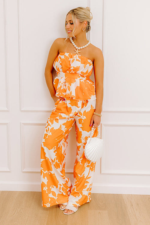 Sunkist Moment Floral Peplum Top