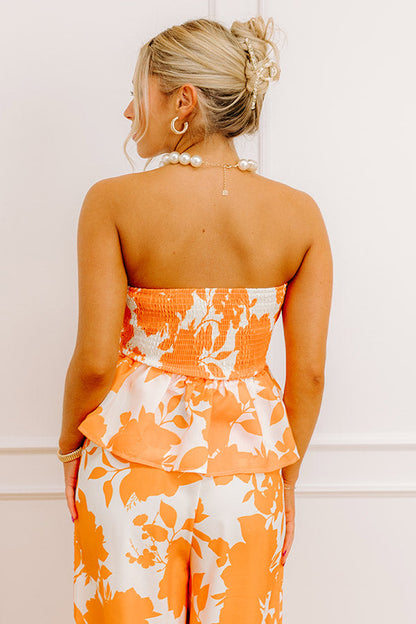 Sunkist Moment Floral Peplum Top