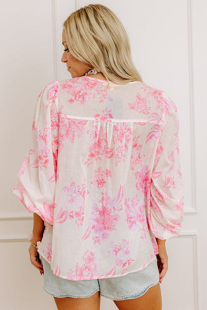 Garden Serenade Floral Top in Pink