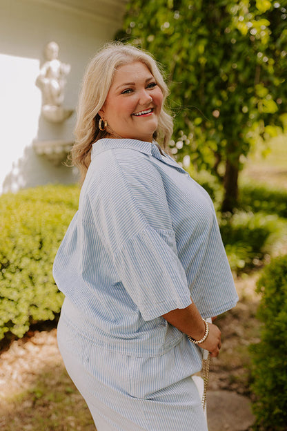 Coastal Dreams Chambray Button Up Curves