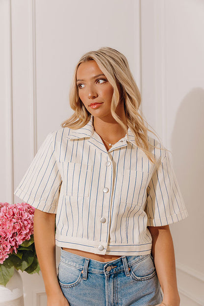Yacht Party Stripe Denim Top