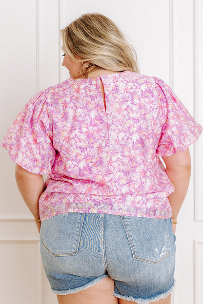 Hawaiian Paradise Floral Top Curves