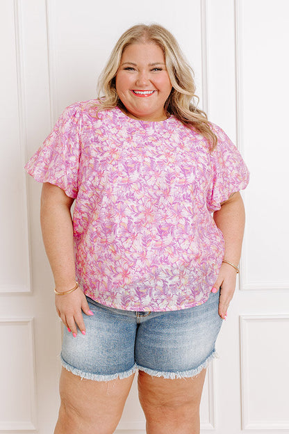 Hawaiian Paradise Floral Top Curves