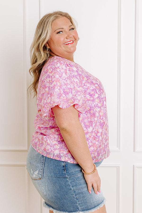Hawaiian Paradise Floral Top Curves