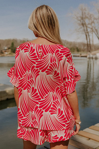 Vacay Bliss Shift Top in Hot Pink