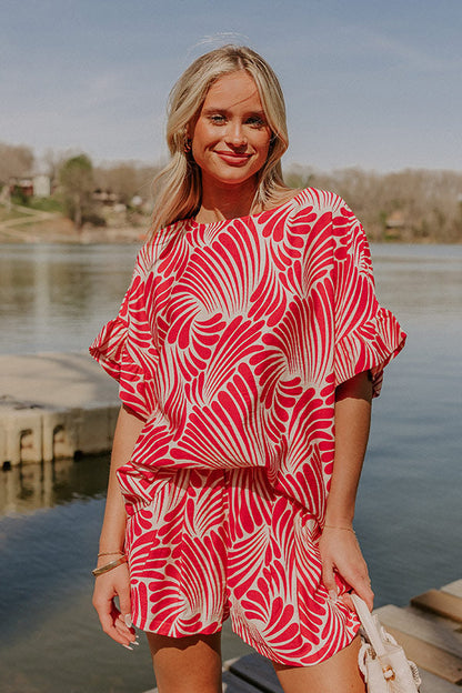 Vacay Bliss Shift Top in Hot Pink