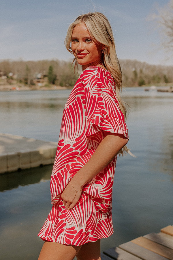 Vacay Bliss Shift Top in Hot Pink