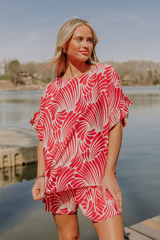 Vacay Bliss Shift Top in Hot Pink