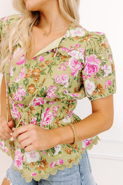 Peony Fields Peplum Top
