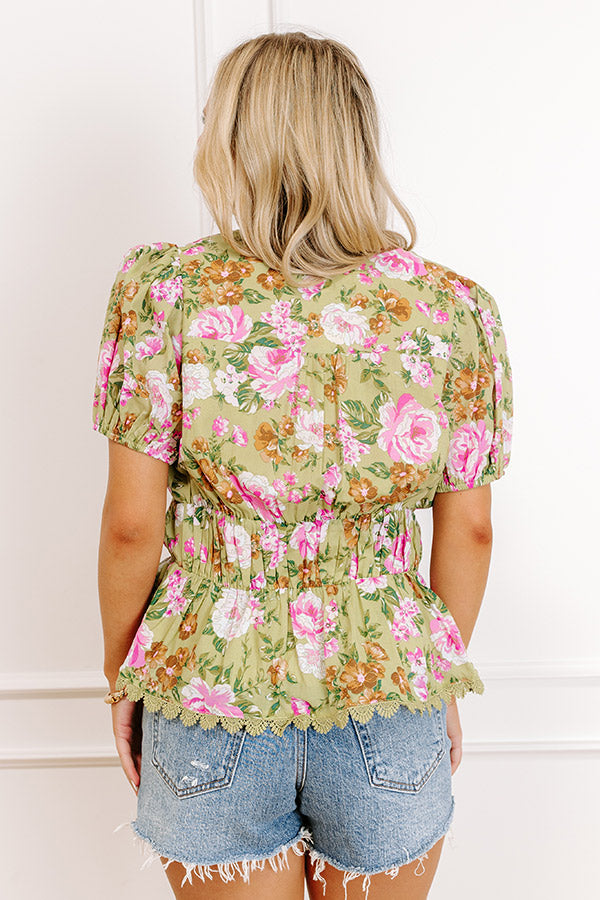 Peony Fields Peplum Top