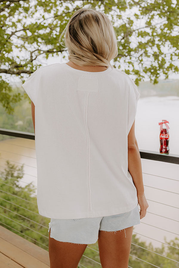 Red, White And Lace USA Embroidered Tee