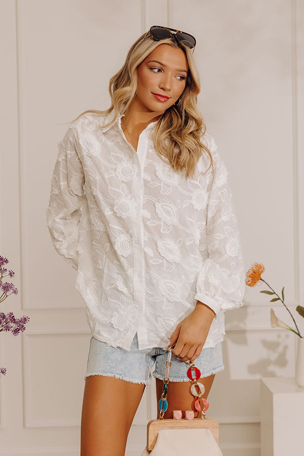 Veranda Views Embroidered Button Up