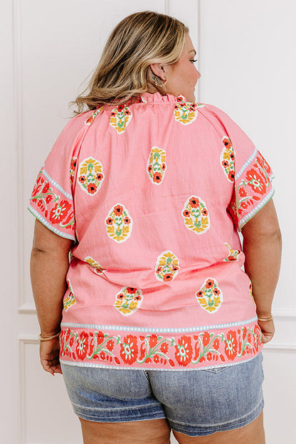 Margaritas On The Boardwalk Floral Top Curves