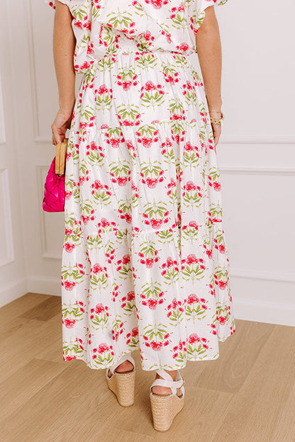 Fresh Blooms High Waist Floral Maxi Skirt