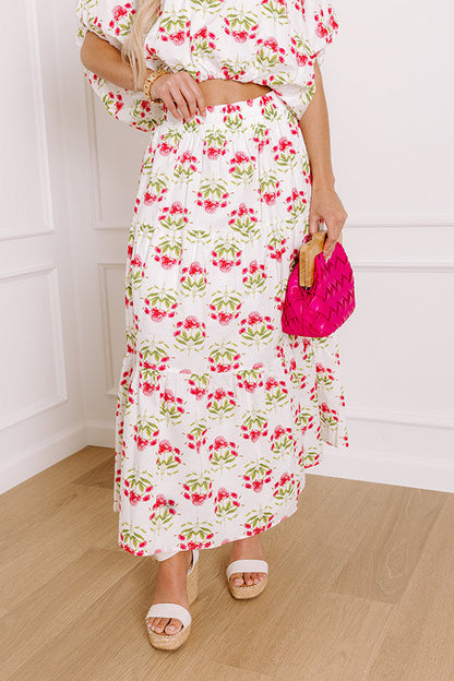 Fresh Blooms High Waist Floral Maxi Skirt