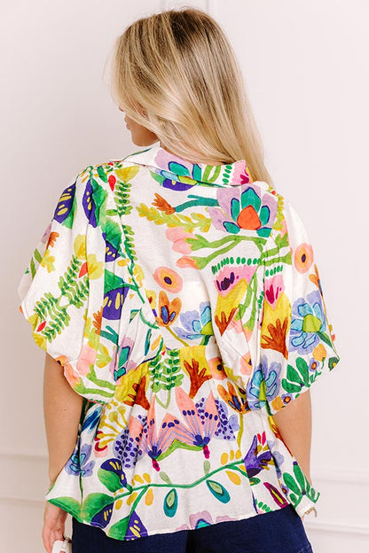Cozumel Cutie Floral Top in Yellow