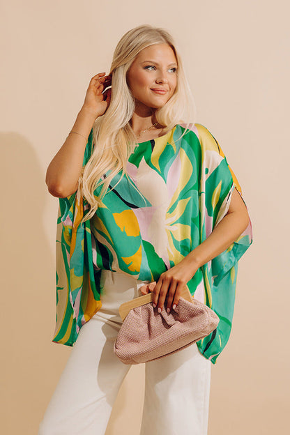 Shades Of Paradise Caftan Top in Green